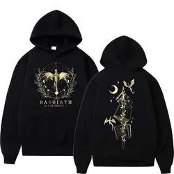 Basgiath War-Sudadera con capucha de cuarta ala para hombre y mujer, suéter holgado de dragón Retro, ropa de gran tamaño