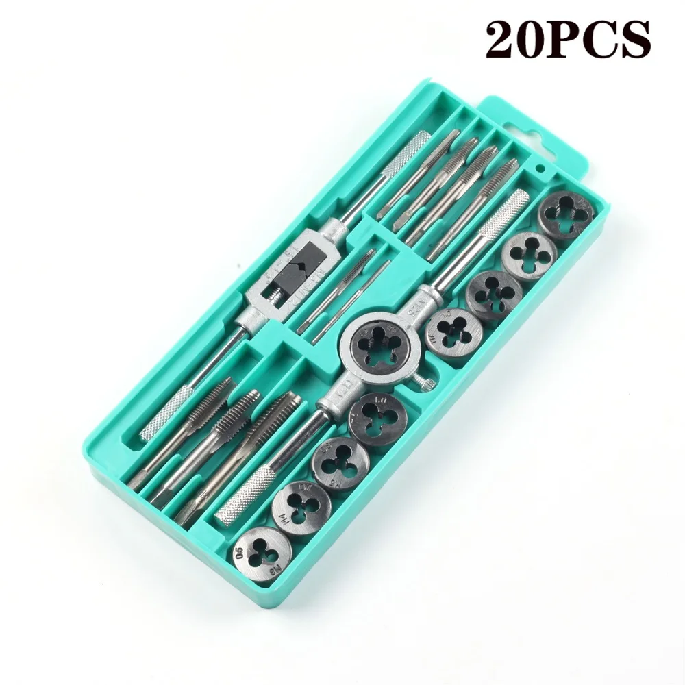 8/12/20Pcs Metric Hand Tippen und Sterben Set M3-M12 Schraube Gewinde Stecker Gerade Kegel Reibahle Werkzeuge