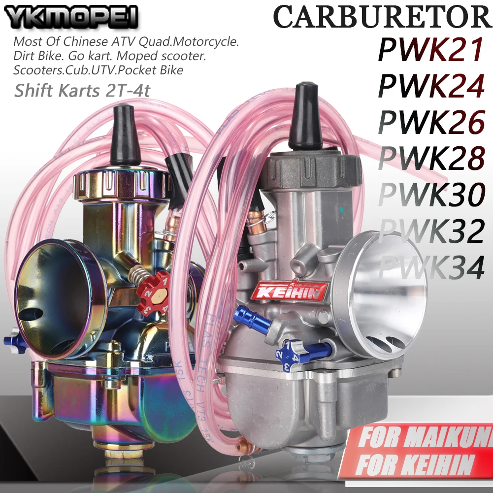 CNC PWK 21 24 26 28 30 32 34mm do gaźnika MAIKUNI Keihin uniwersalne gokarty zmiany biegów 2T-4t wyścigowe skuter motocyklowy ATV motor terenowy