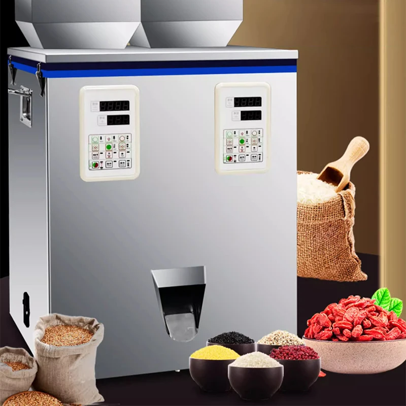 

Multifunctional double-scale fast filling machine granule powder seasoning grain quantitative filling machine