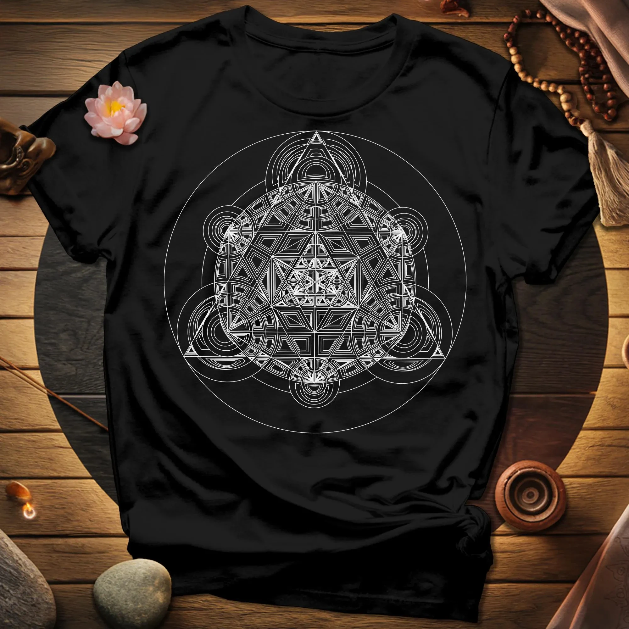Sacred Mosaic T-Shirt Mystical Pattern Symbol Tee Esoteric Geometry Art Spiritual Festival Style Graphic Unisex T-Shirt