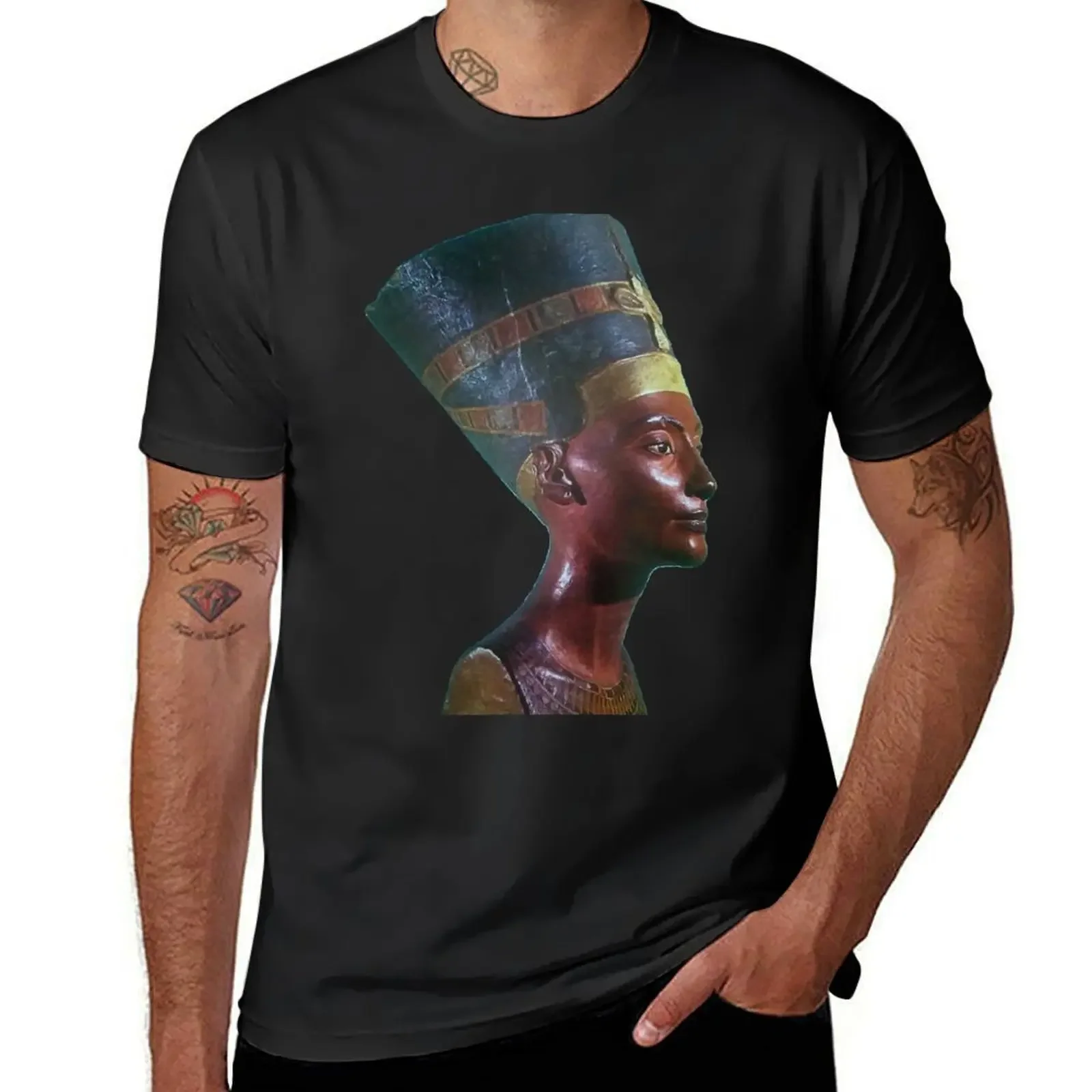 

Egyptian Queen Nefertiti's head T-Shirt for a boy street wear anime stuff T-shirt men