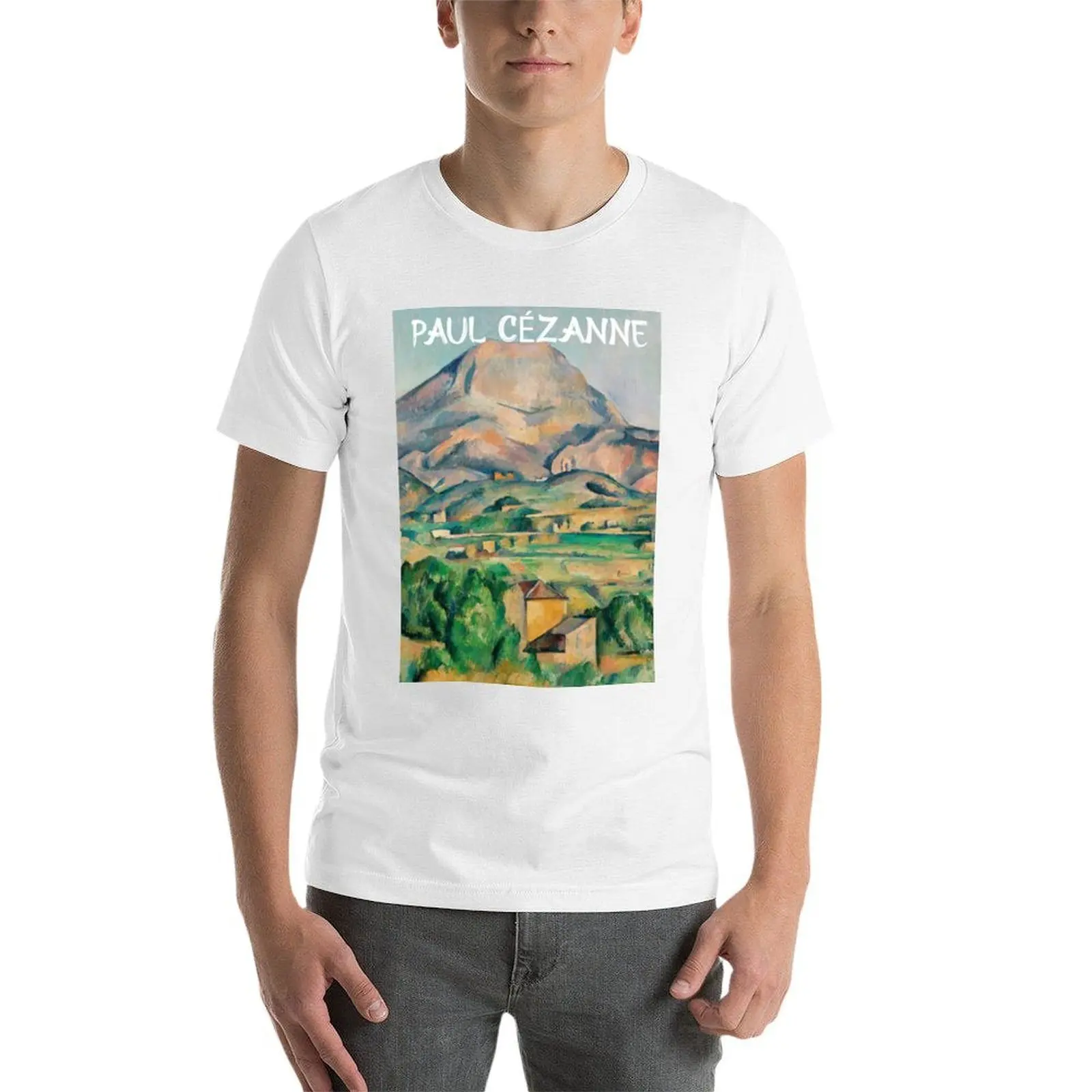 مونت سانت فيكتوري، بول سيزان تي شيرت رجل تي شيرت فاخر رجل تي شيرت القطن الثقيل تي شيرت