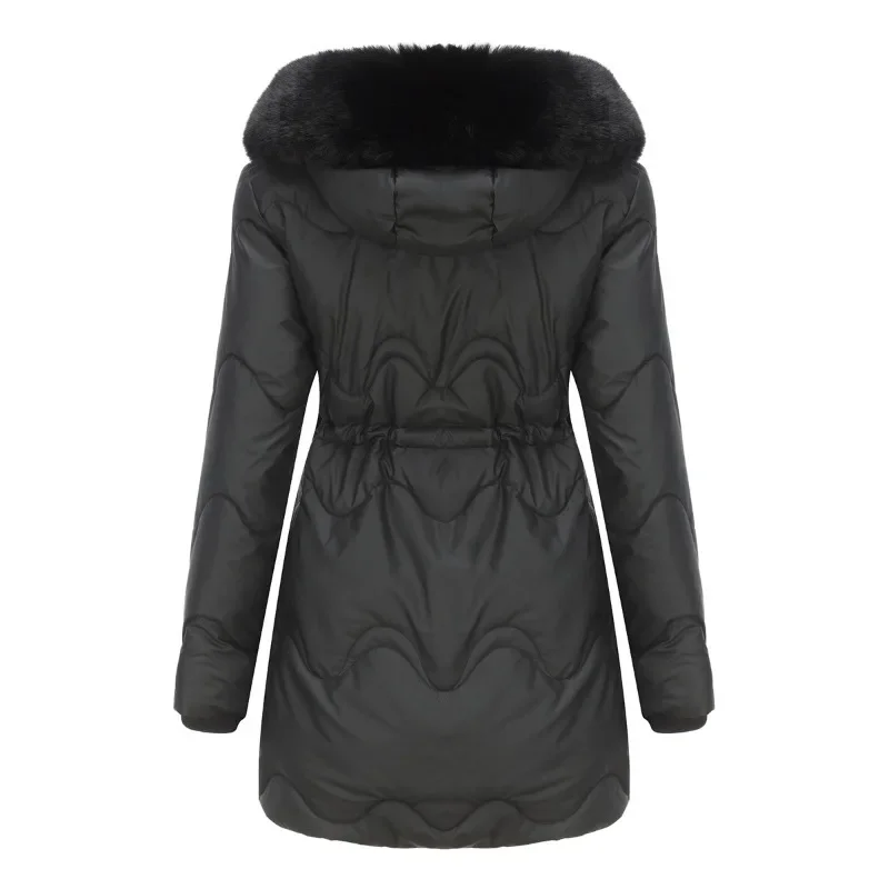 Women\'s Hooded Parka Long Jacket Detachable Fur Collar Warm Parka Female Winter Wrap Coat Winter Cotton Jacket Outwear for Women