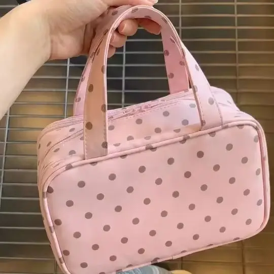 New Three-Layer Partitioned Portable Large-Capacity Cosmetic Storage Bag, Travel Toiletry Bag, Hand-Held Makeup Bag for Women