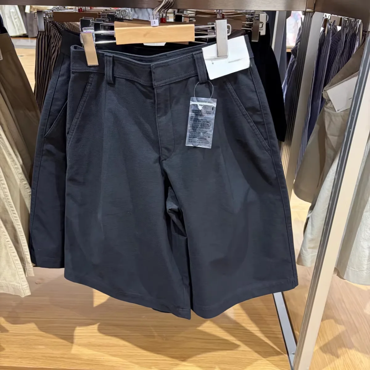 2026 Summer High Waist Straight Shorts Women's New Loose Wide-leg Tooling Shorts Female Solid Color Pockets Short Pants U64