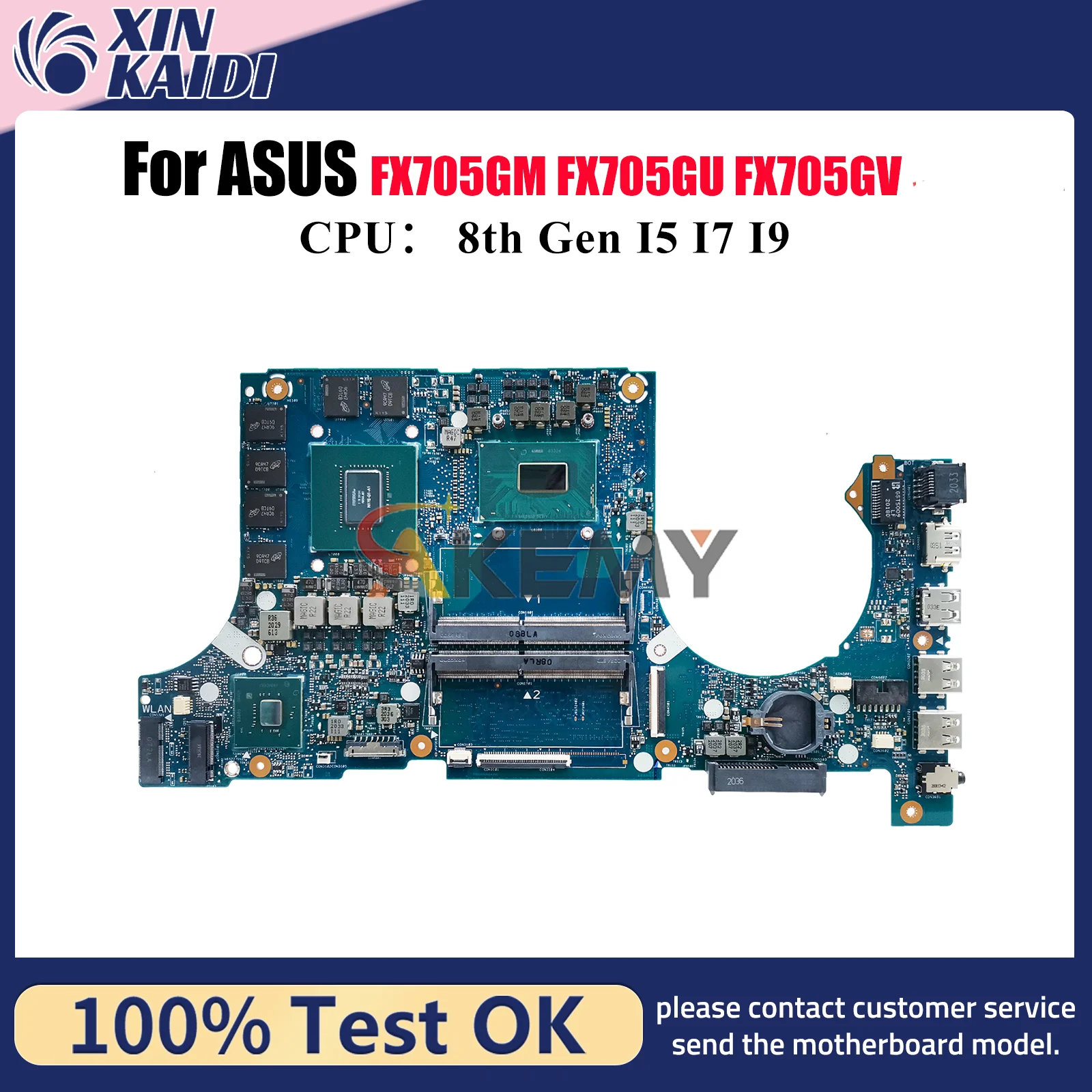 

Материнская плата для ноутбука FX705GM для ASUS TUF Gaming FX705 FX705GU FX705GM FX705GV, материнская плата для ноутбука с процессором I5 I7 I9, 100% тестирование ОК