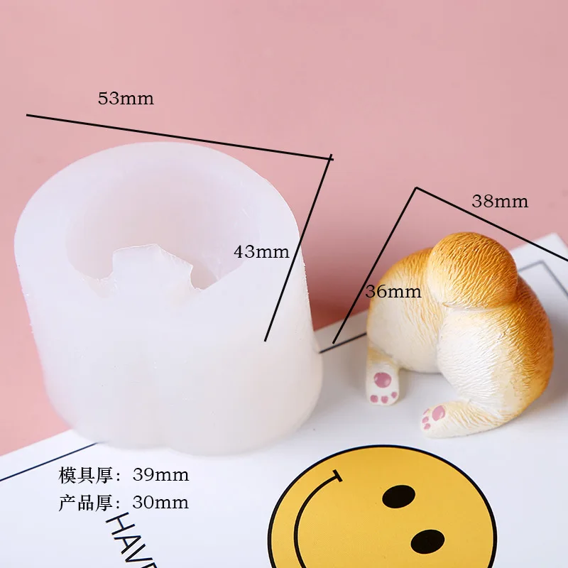 Cute 3D Dog Cat Ass Candle Mold Silicone Chocolate Cake Baking Mould Candle Form Soap DIY Plaster Aromatherapy Decorating Tools