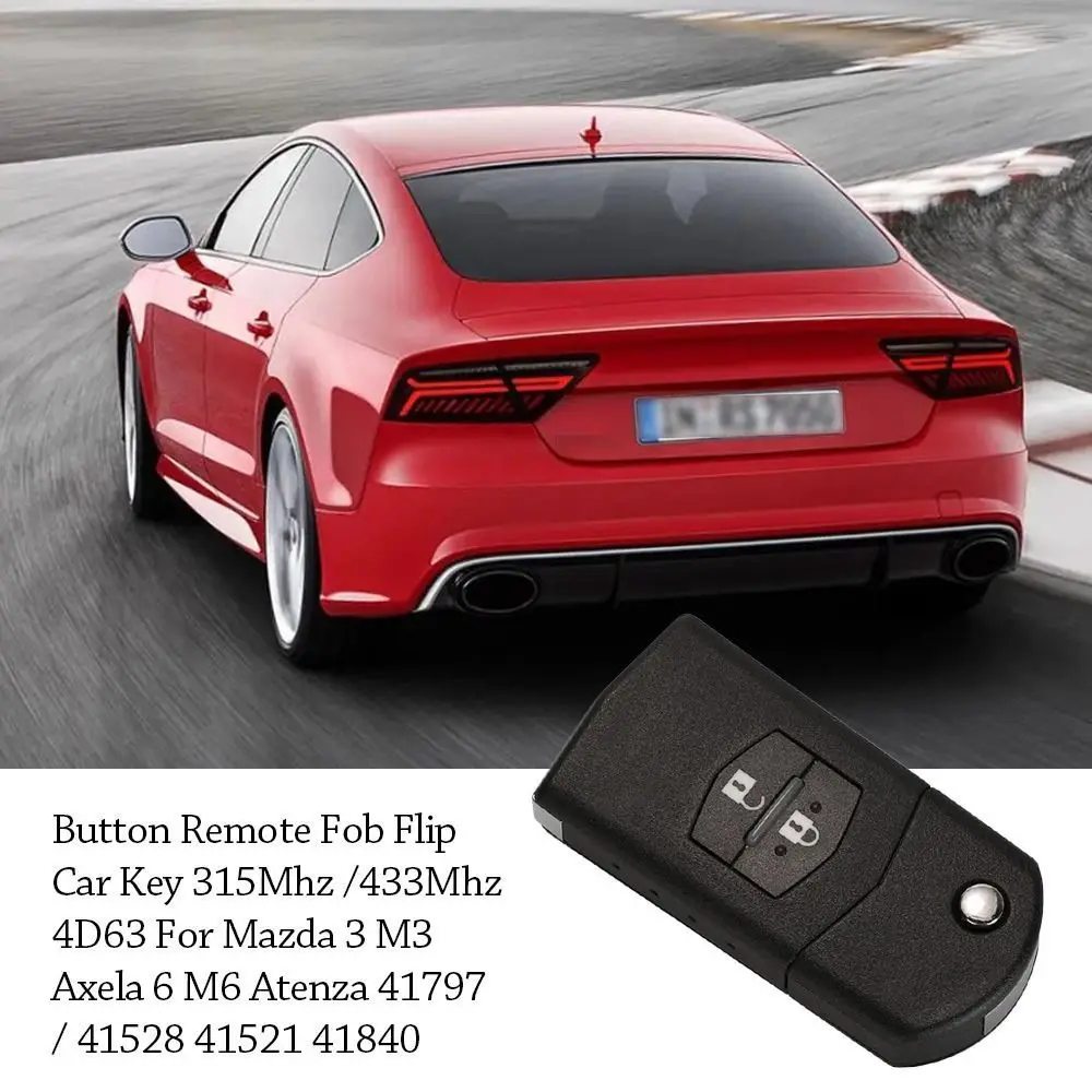 

Аксессуары для автомобильных пультов дистанционного управления из АБС-пластика 4D63 сменный автомобильный флип-ключ 315 МГц/433 Мгц дистанционный ключ для Mazda 3 6 M3 M6 2006-2011 автомобиль