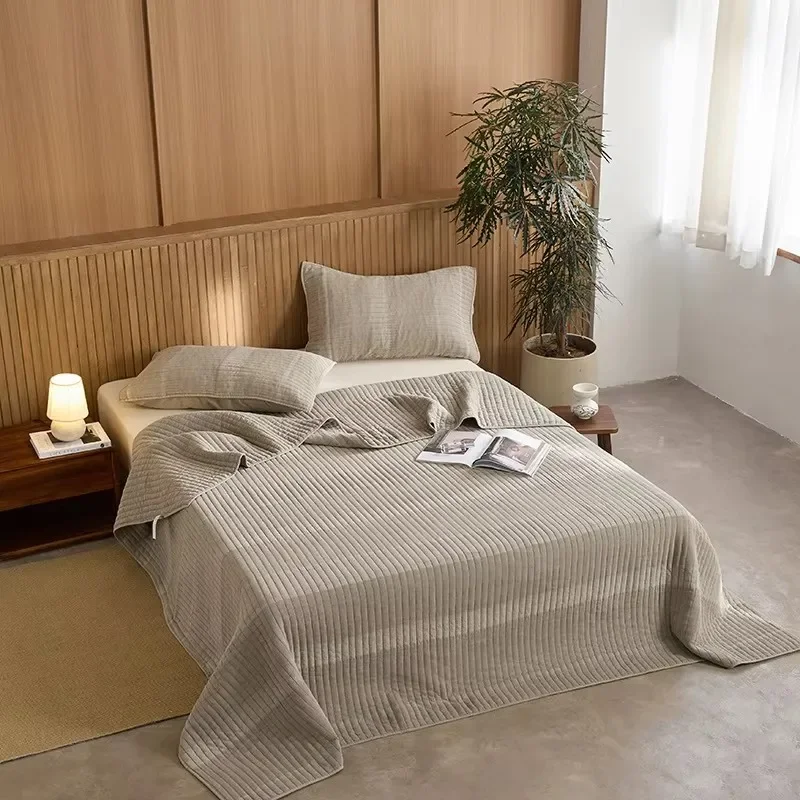 Luxury Sand-Washed 100% Cotton 3-PCS Quilt Set | King Size Quilted Bedspread & Comforter | Non-Slip Wrinkle-Free Sheets Blanket
