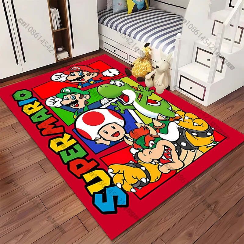 Super Mario Bros Movie Game Pattern Carpets Bedroom Play Mats Rug Bedroom Decor Carpet Livingroom Rug Crawl Mat Gift Rug