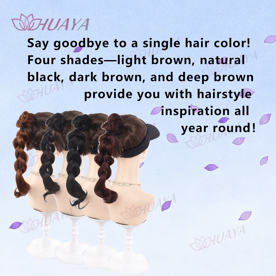 HY Women's Synthetic Ponytail Wig with Clip - Suitable for Everyday Wear Travel Dates and Cosplay (Braided Styling)