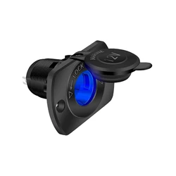 12V Car Cigarette Lighter Power Socket Female Plug Flush Mount Panel for Boat Marine Scooter RV ATV UTV