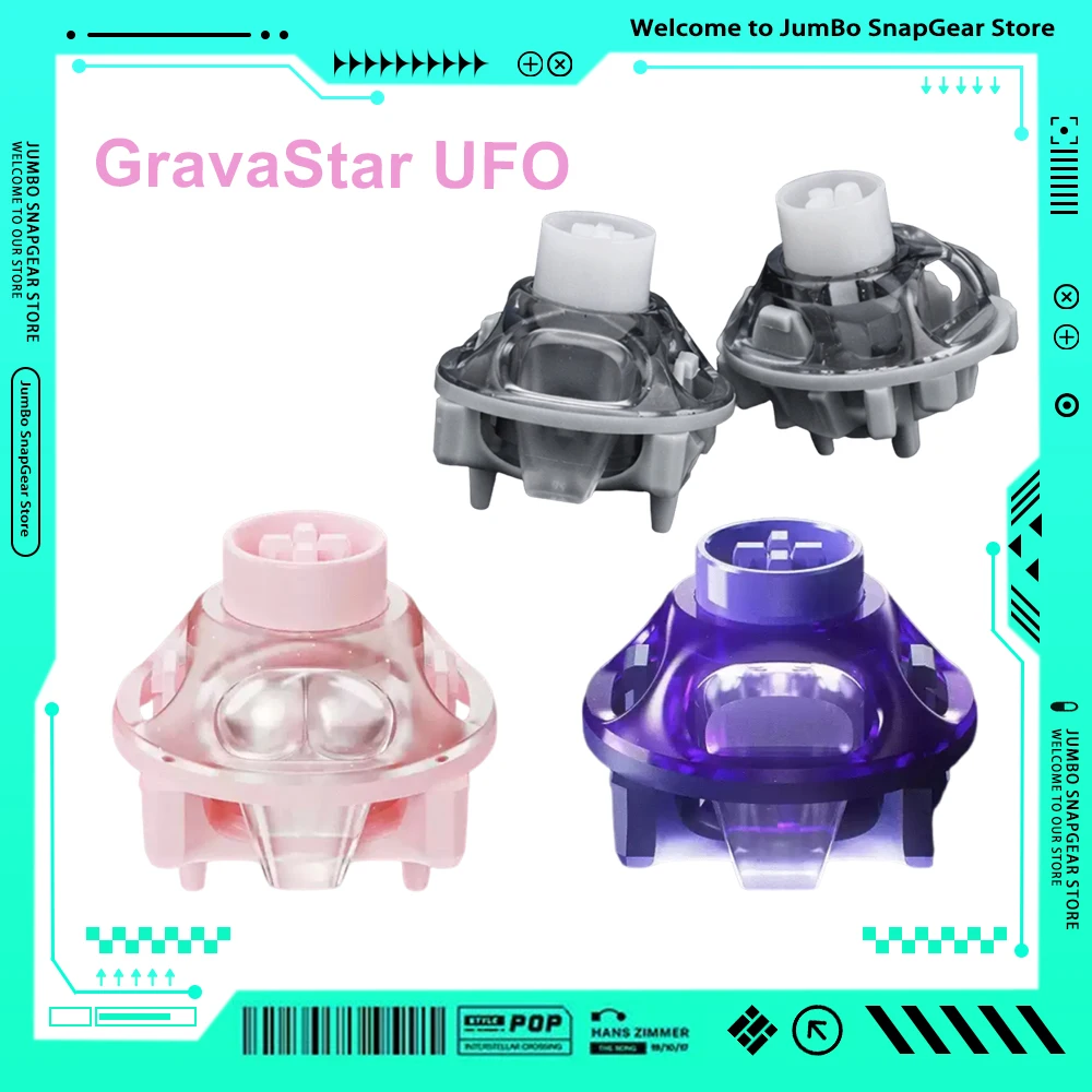 

GravaStar UFO Magnetic Switch 3pin Linear Switches 360° Dual Rail Design Factory Lubrication Custom Magnetic Keyboard Switch