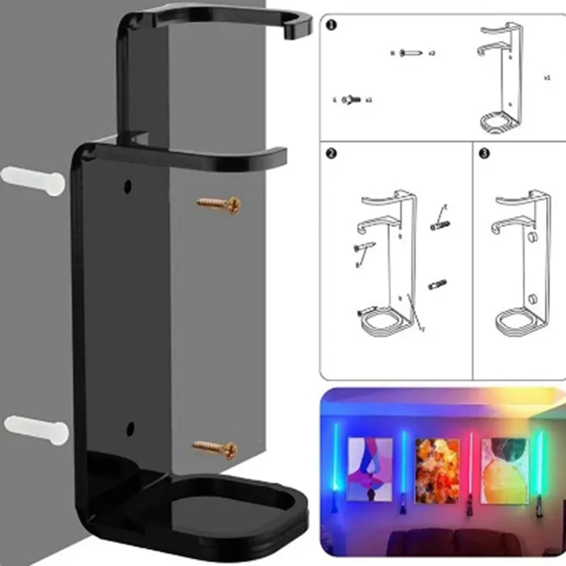 ABBN-Acrylic Clear Light Saber Stand Wall Mount Storage Rack With Screws For Star Planet Lightsaber Display