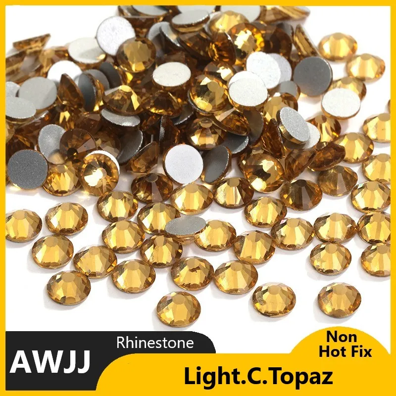 Yellow Series SS3-30 Non Hot Fix Rhinestones flat back crystal strass glitter stone for DIY manicure 3D nail art fabric garment