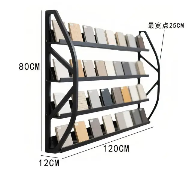 Aan de muur gemonteerd bouwmateriaal Monster Kleurbord Vitrinekast Deurpaneel Frame Steen Klein monsterdisplayrek