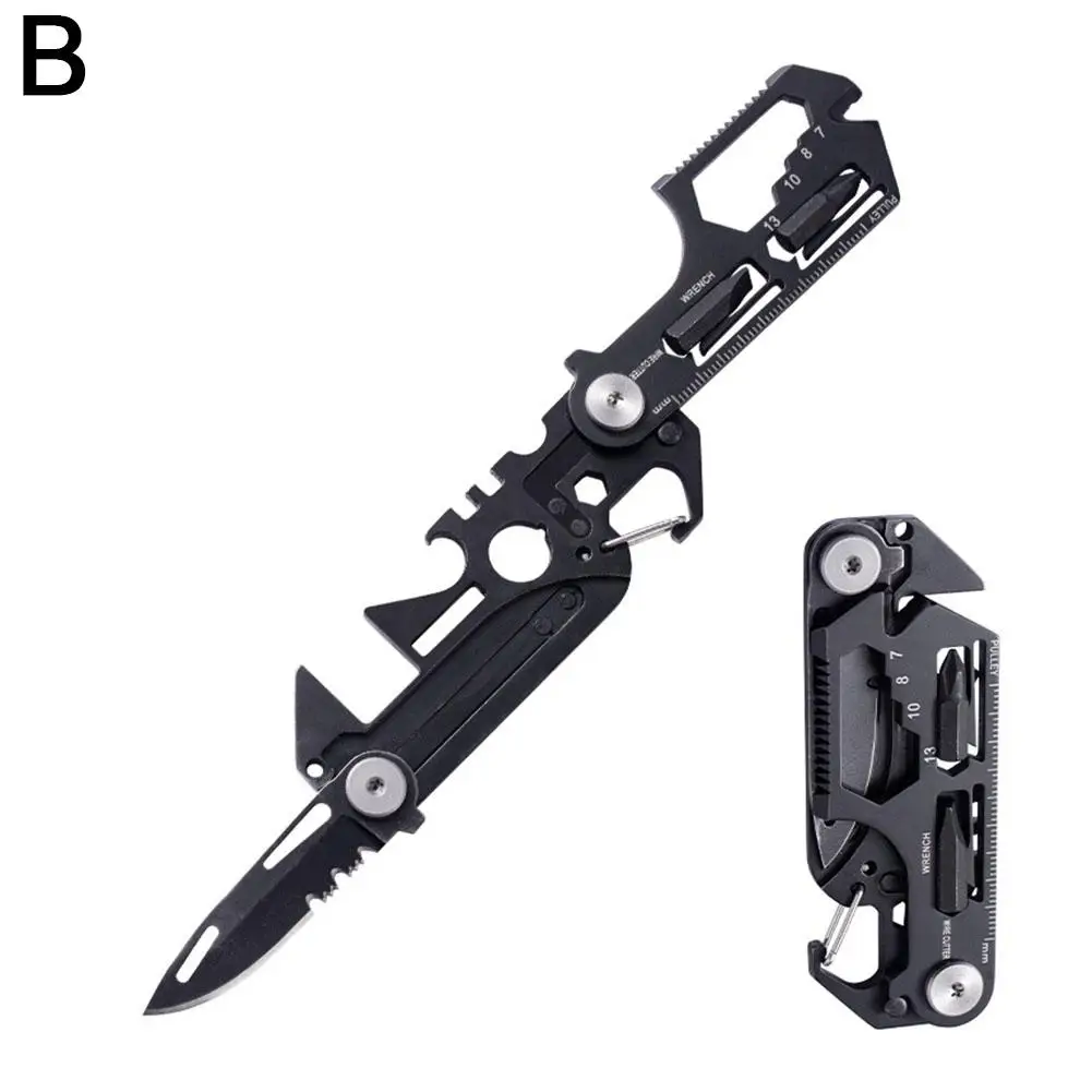 Multifunctional Outdoor Tool Combination Card Folding Army Bicycle Gear Repair Equipment Scissor Mini Tactical Camping EDC X4L1