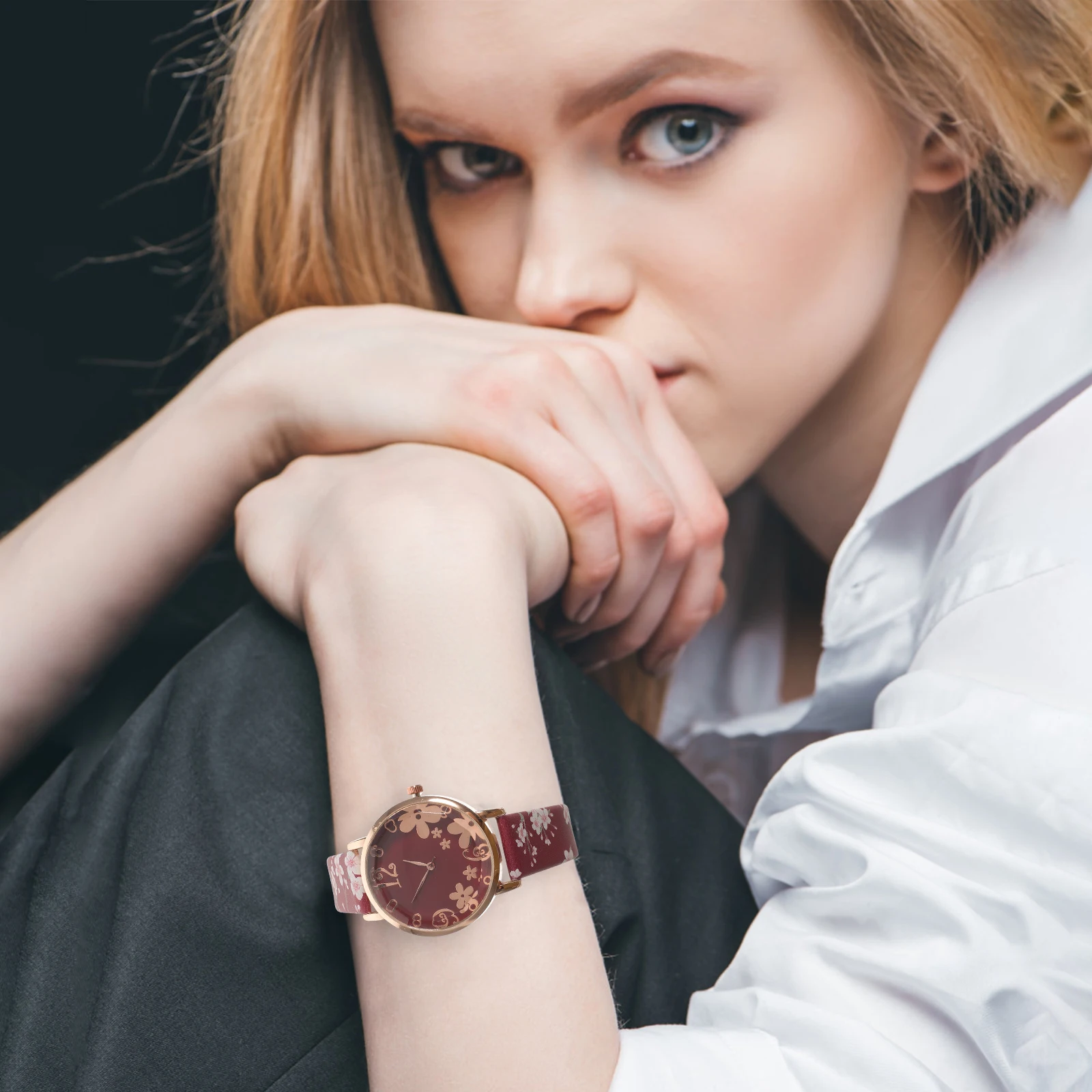 

Женские кварцевые часы в цветочном стиле, легкие элегантные повседневные наручные часы для вечеринок, свиданий, женские наручные часы, женские наручные часы