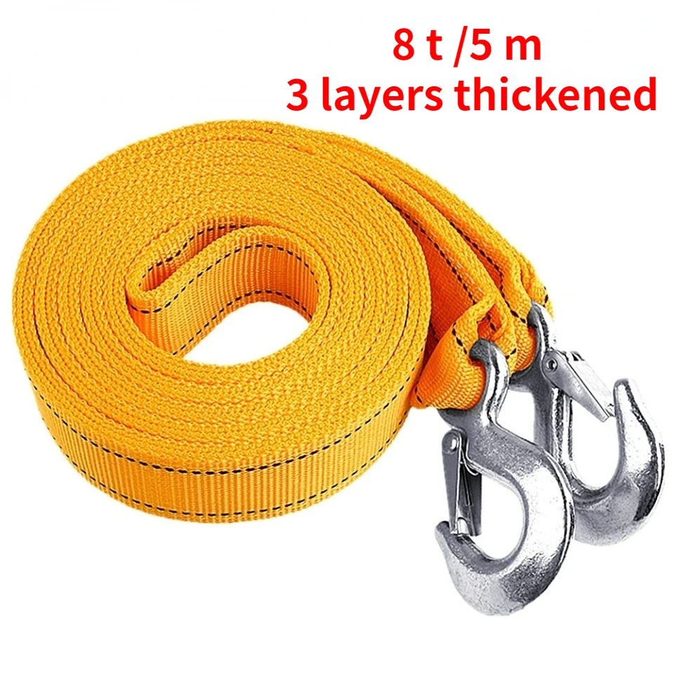 ATsafepro Vehicle Rescue Tow Strap with Hooks Car Vehicle Heavy Duty Recovery Rope Tow Rope for Car Truck SUV Car Accessories