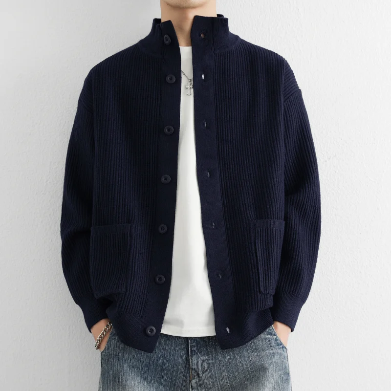 

Повседневный кардиган с полуводолазкой, вязаная однотонная куртка на молнии с длинными рукавами, топ