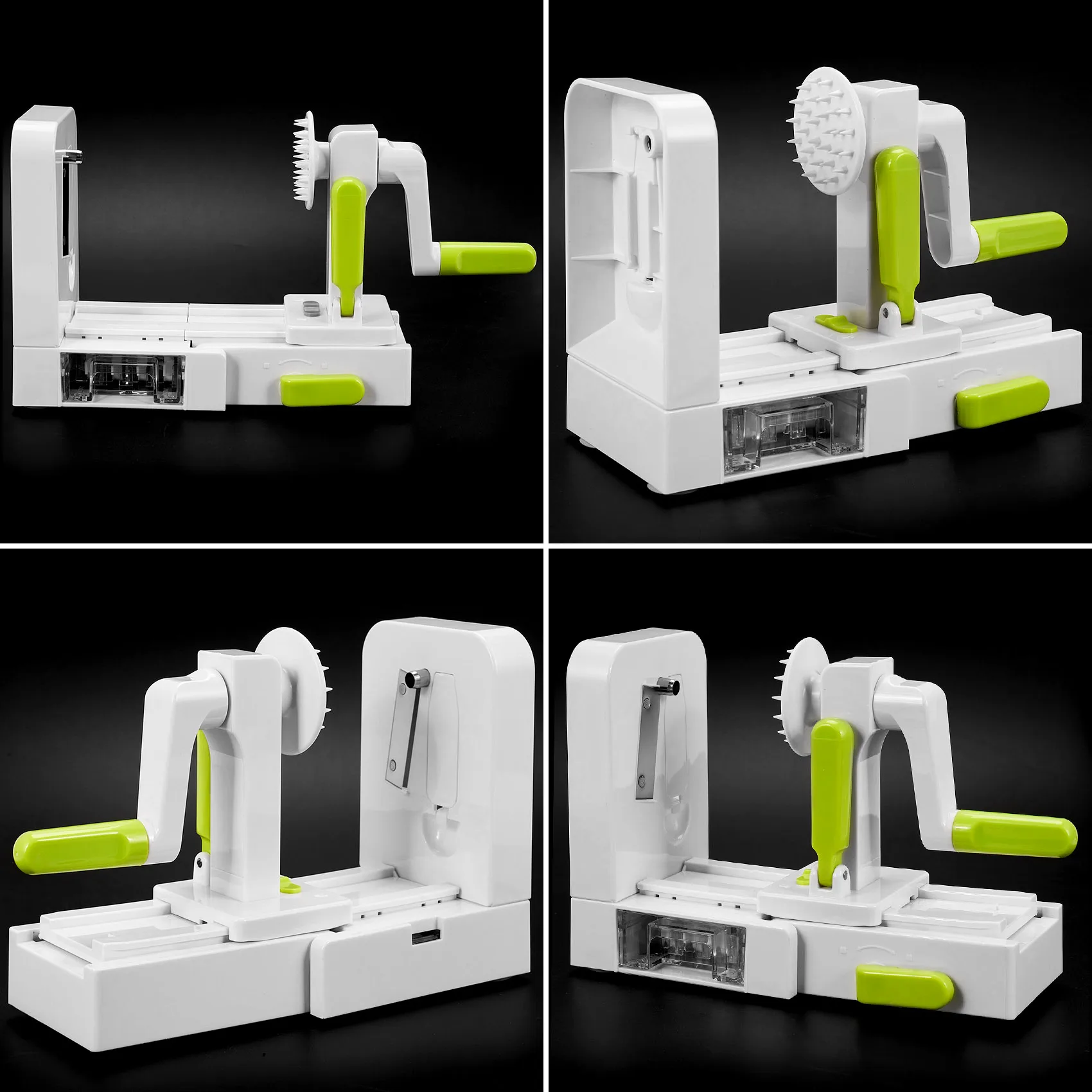 A19Q-4 Blade Vegetable Spiralizer Folding Veggie Pasta & Spaghetti Potato Vegetable Spiral Cutter Zucchini Slicer
