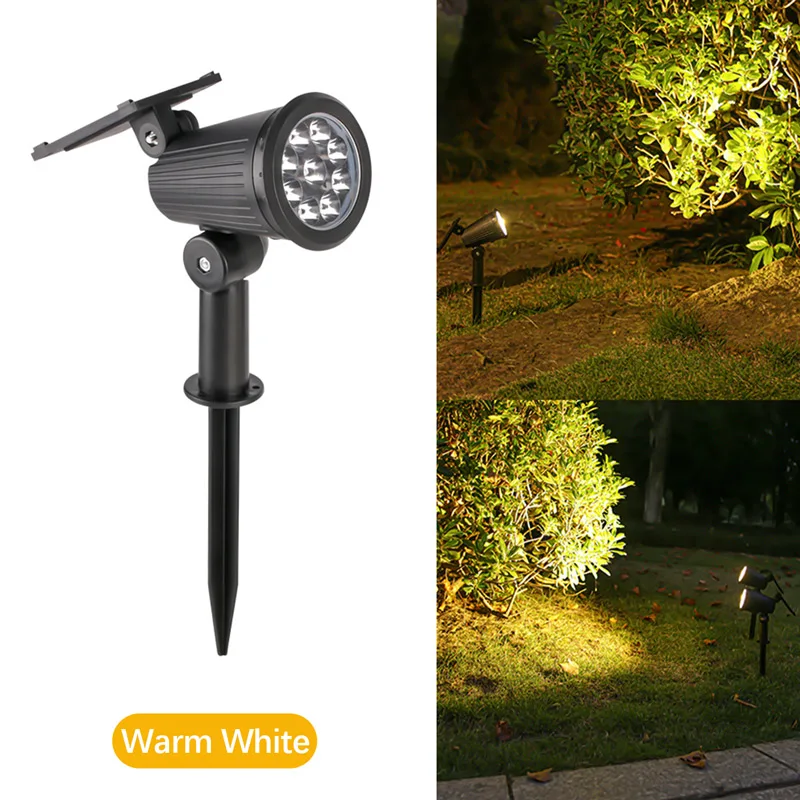 9-LED's zonne-spots, buiten waterdicht, spotlichten, helderheid instelbaar voor tuin achtertuin oprit patio decor - afbeelding 1