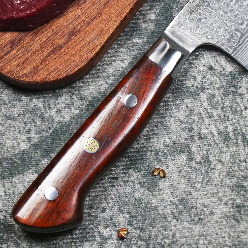 JUMCSONG-Steel Core Chef Knife, Practical Fruit, Christmas Gift, Damascus, 9 Inch, VG10, EDC Tool