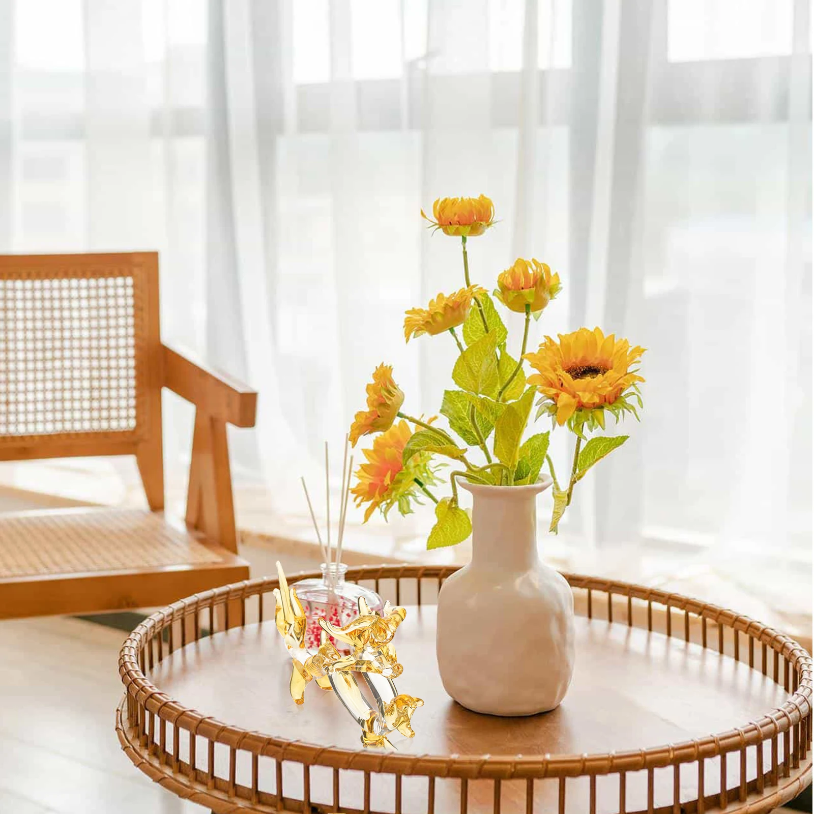 

Crystal Glass Chinese Dragon Ornament Decor Statues Desk Figurines Modeling Decorations