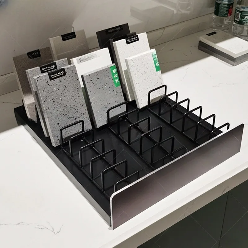 Customized for Durable Metal Display Stand for Marble Granite Stone Samples Modern Style Tabletop Rack for Advertising