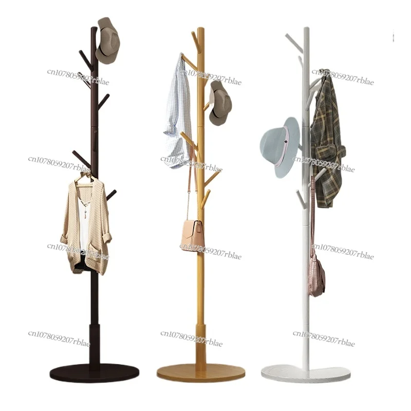 

Clothes Rack Floor-Standing Household Coat Rack Living Room Solid Wood Simple Floor Hanger Bedroom Simple Clothes Shelf