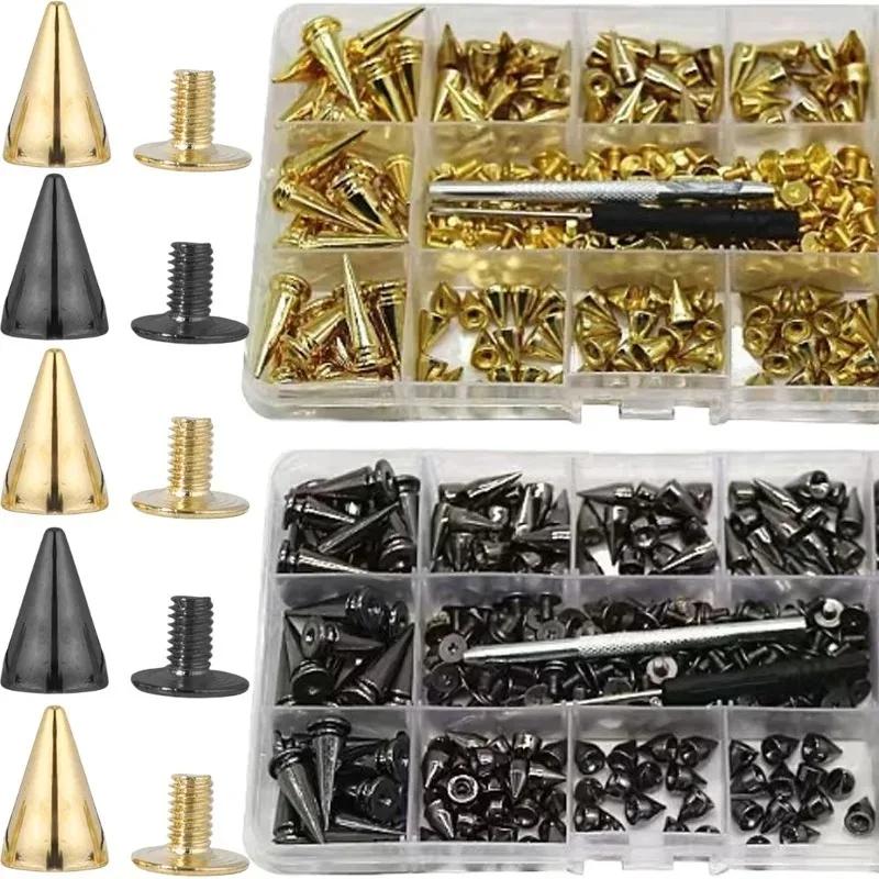 10-50 szt. Metalowe Nity do Naszyjników Bransoletek DIY Skórzane Rękodzieło Punk Odzież Zdejmowane Stożkowe Ćwieki Ubrania Buty Torba Akcesoria