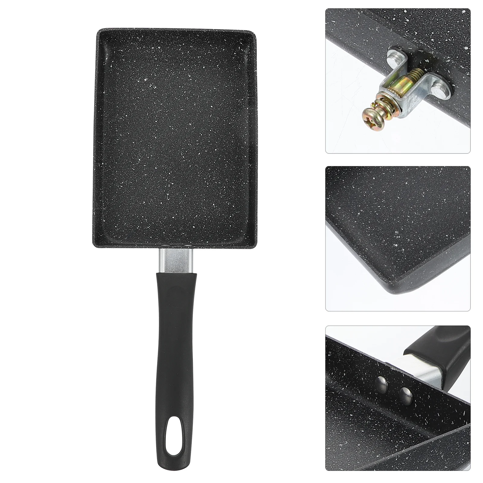 

1Pcs Non-Stick Square Frying Pan Evenly Heated No Oil Deformation Comfortable Handle for Home Cooking Non-Stick Fried Pan
