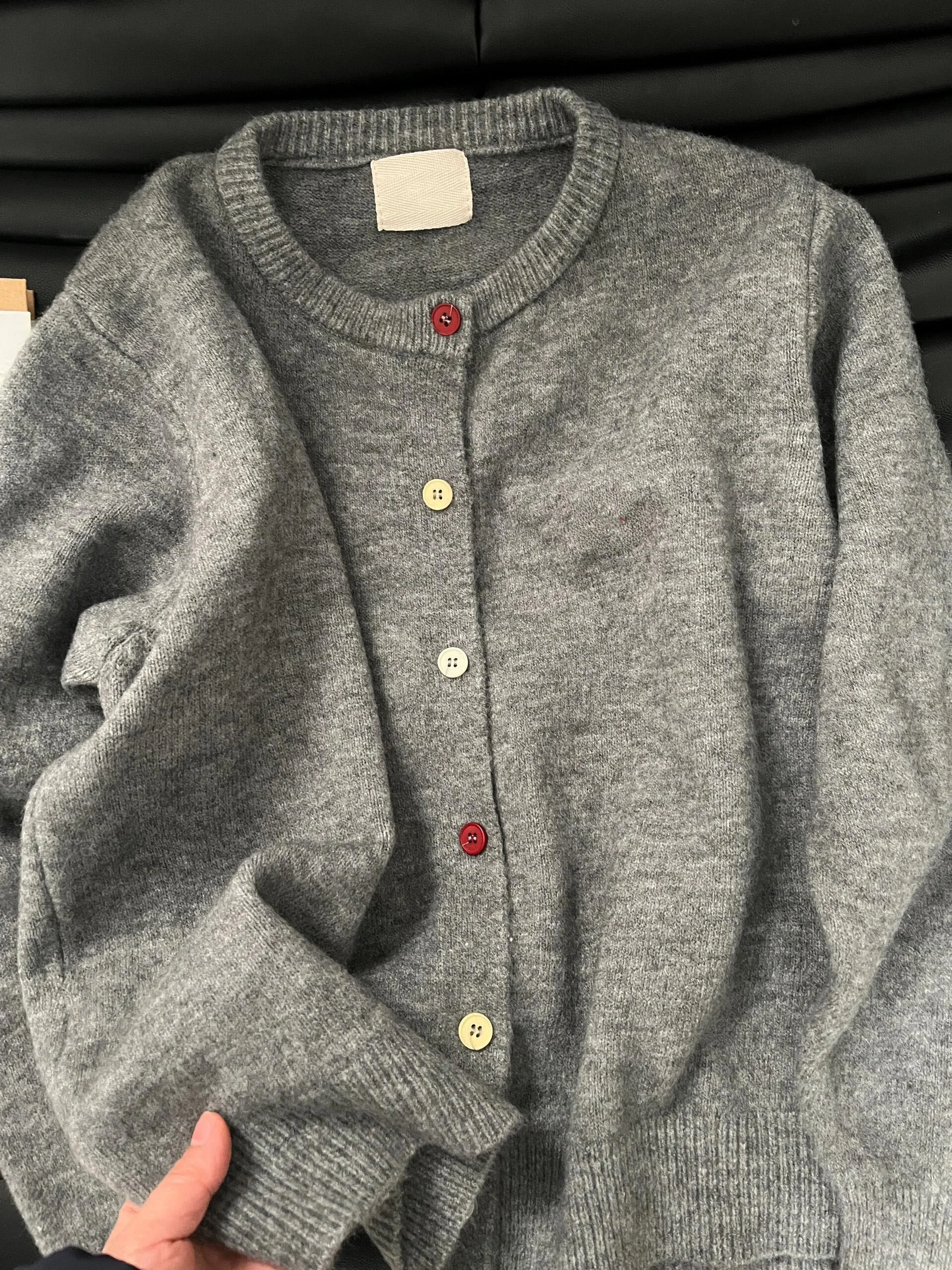 Dames los casual gebreid open vest binnenkleding herfst winter nieuwe Sle beer/varken/dier patroon geborduurd...