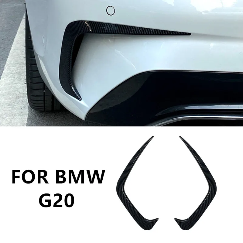 

Car Rear Bumper Wind Blade Decorative Strip Carbon Fiber Pattern For BMW 3 series G20 2019-2023 Auto Accessories