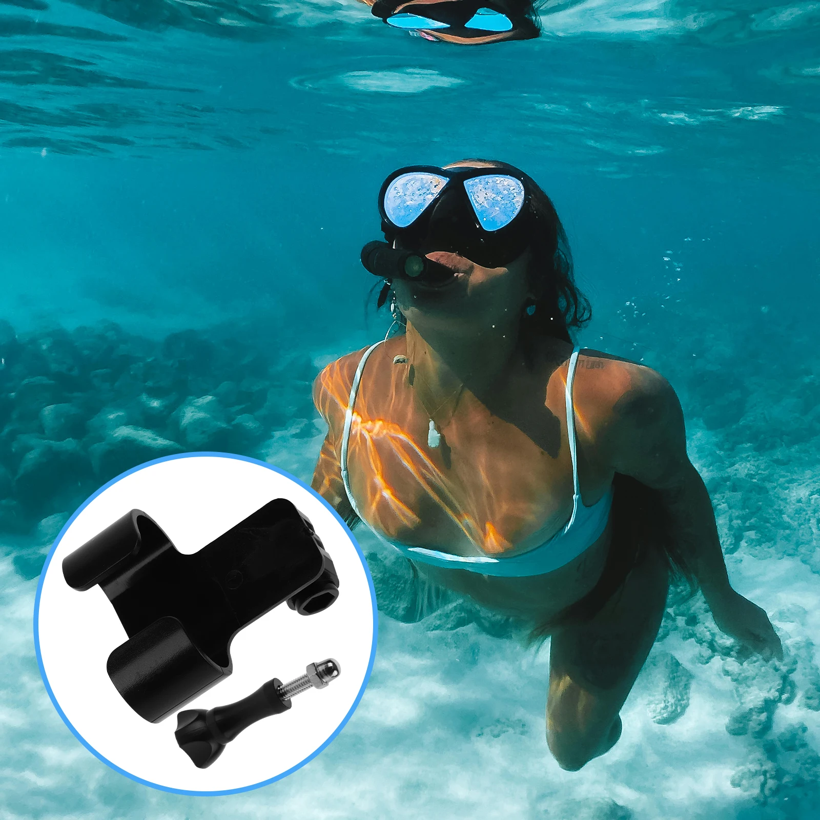 

Mount for Black Plastic Stainless Steel Camera Holder Diving Goggles Accessory Underwater Photography Rack
