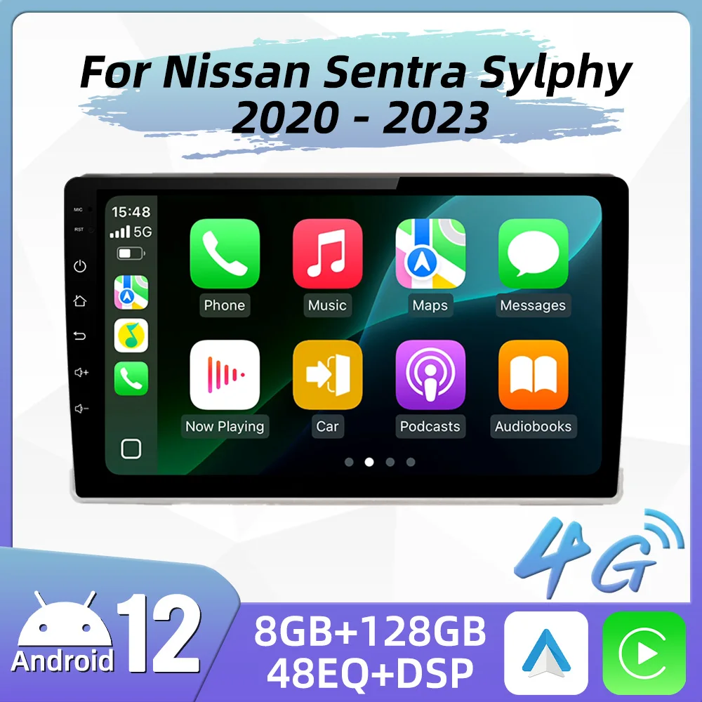 

Carplay Car Radio For Nissan Sentra Sylphy 2020 - 2023 2 Din Android Car Multimedia Player GPS Navigation Android auto Stereo 4G