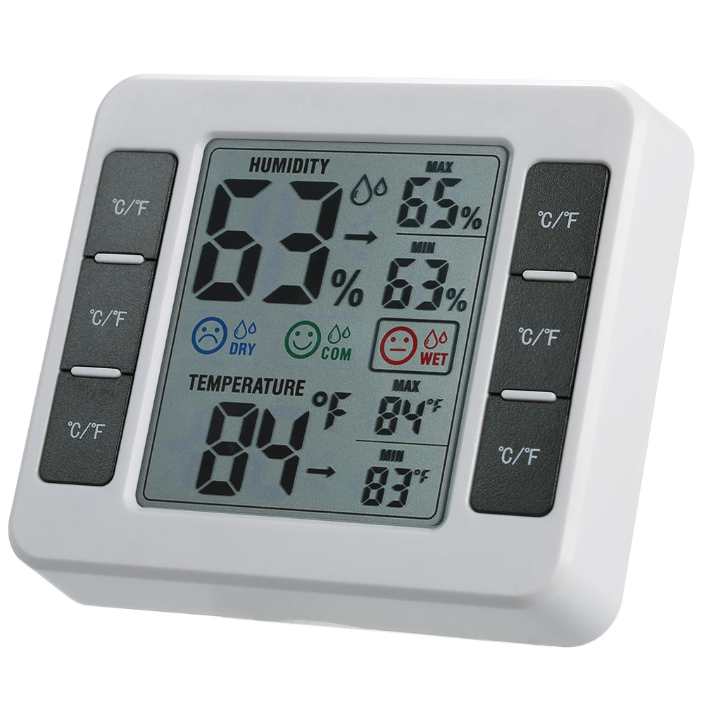 Indoor Hyygrometer Thermometer Digital LCD Display Thermo-hygrometer Temperature Humidity Gauge Meter with Max Min Value Display