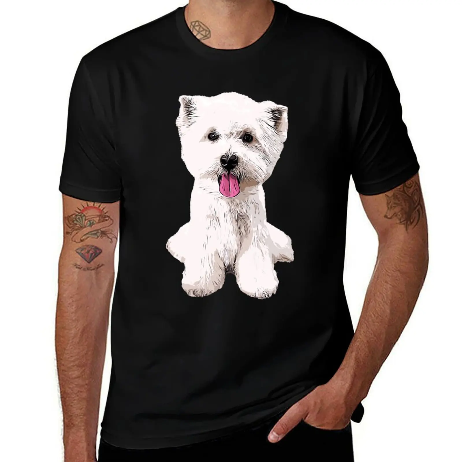 

printed man luxury Terrier man for shirt t Highland t t T-Shirt shirt man Art graphic Dog West shirts