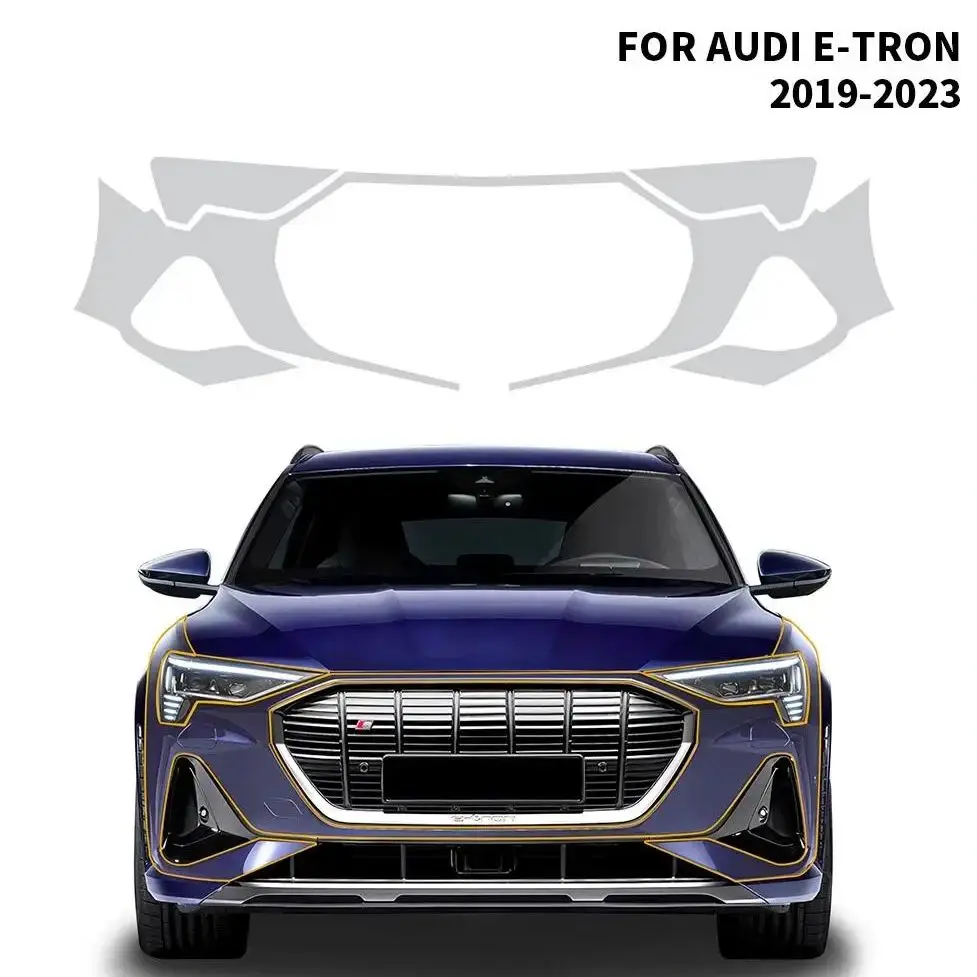 

For Audi E-Tron 2019-2023 TPU Bumper Hood Pre-cut PPF Kit Clear Paint Protective Film Custom Anti Scratch Self Healing Shield