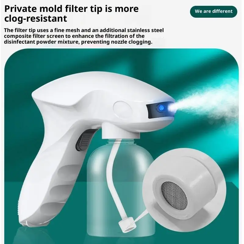 Blue Light Spray Wireless Nano Hair Gel Sprayer For Barber Household Portable Nano Sprayer