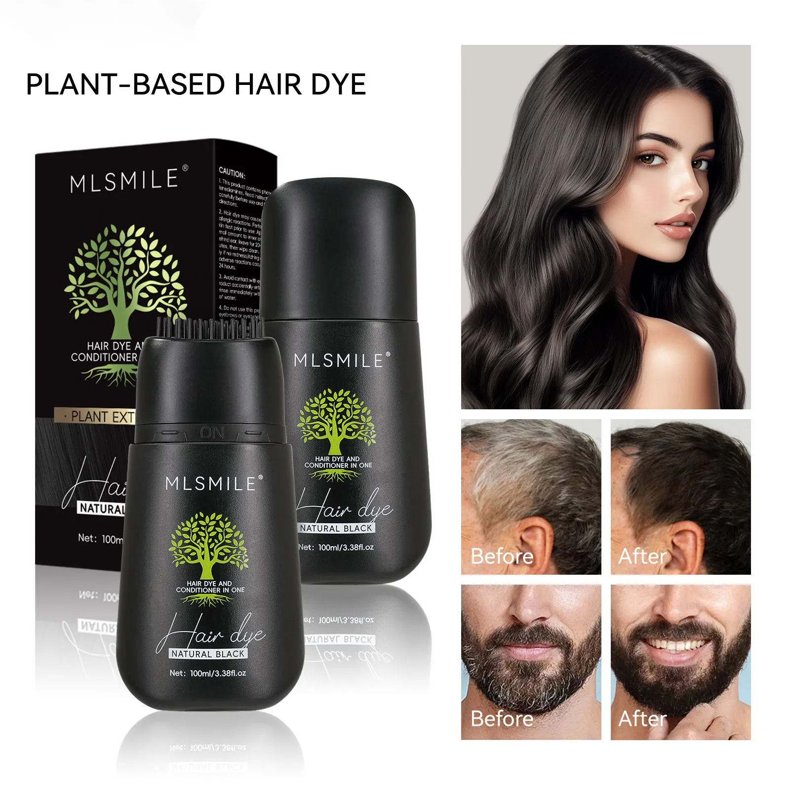 Permanent Hair Dye Comb Brown Man Beard Pencil Hair Color Special Hair Stick All-in-one Gray Hair Cover Hair Dye Cream Beard Dye
