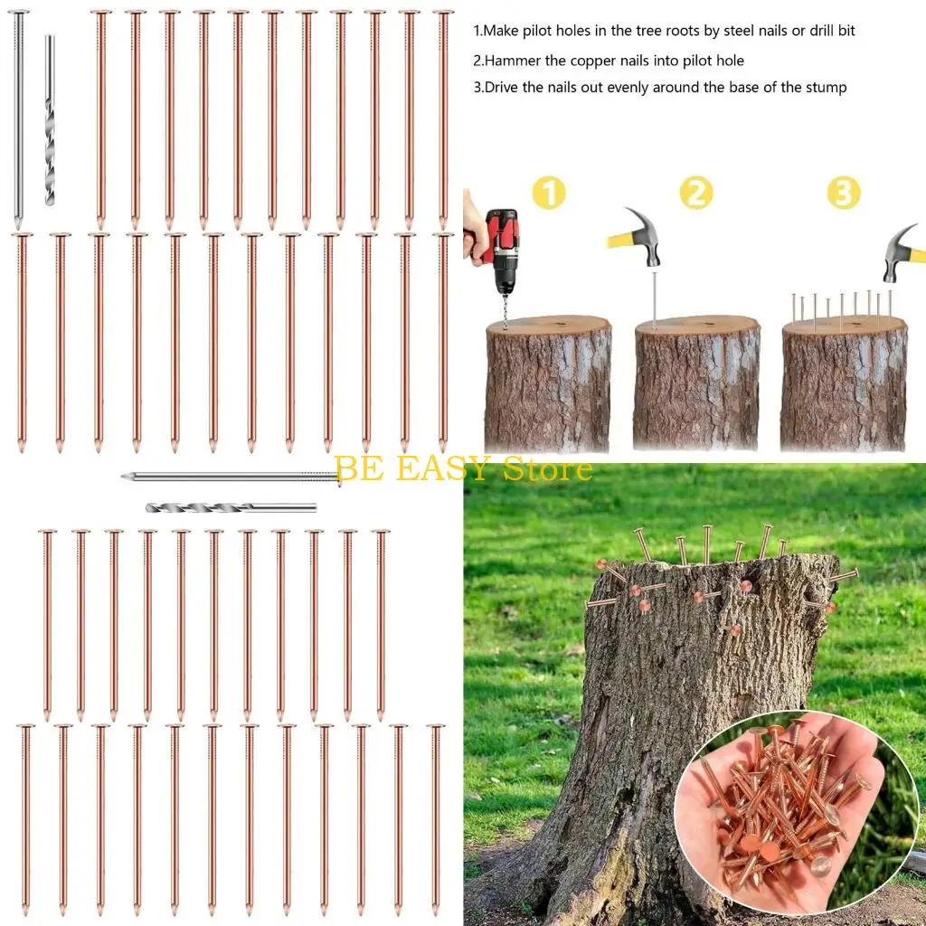 

E28f 25pcs чисто медные гвозди замены пня