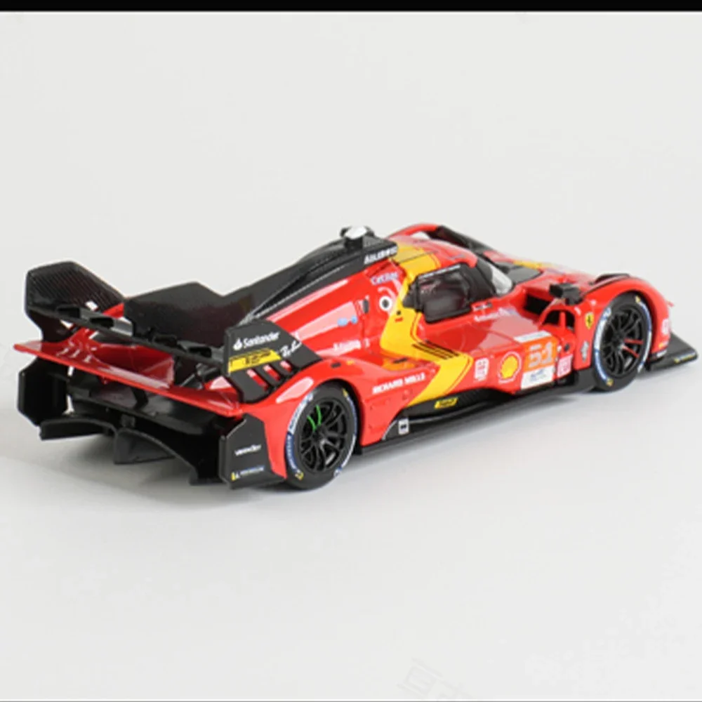 1/43 Bburago Ferrari 499P penutup debu 24h Le Man Rally Champion Porsche 963 BWM Hybird V8 Lamborghini SC63 Model mobil Die Cast