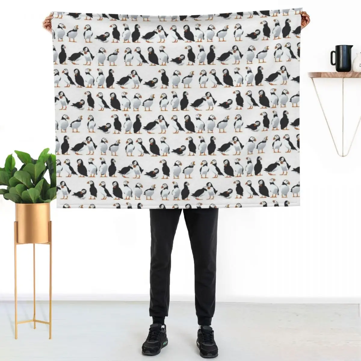 Puffin friends Throw Blanket halloween anime for sofa Flannel warm winter Hairy Blankets