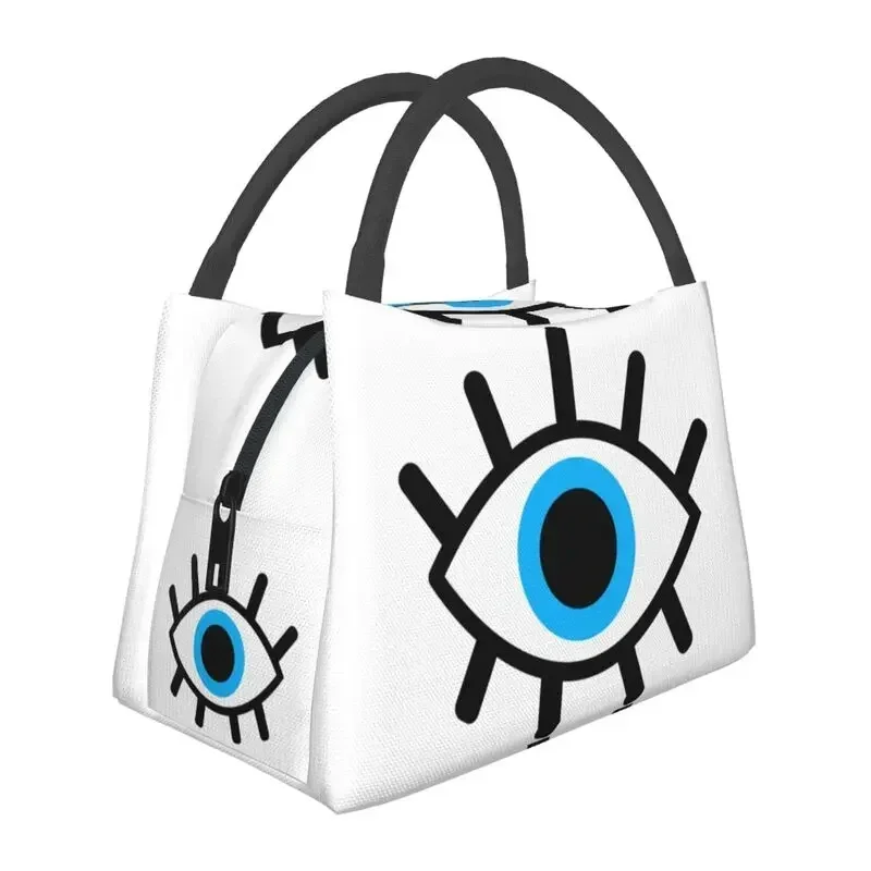 Magic Eyes Charm Insulated Lunch Bag for Work Office Black Evil Eye Amulet Boho Pattern Portable Cooler Thermal Lunch Box Women