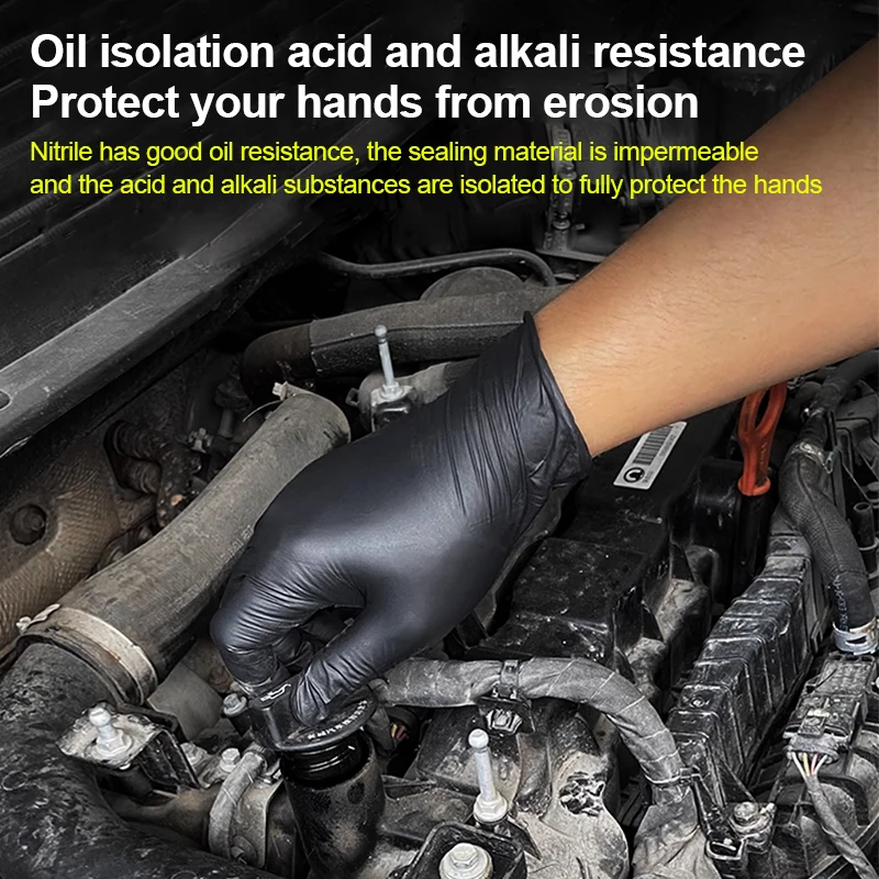 

Одноразовые композитные нитриловые перчатки, Искусственные черные высокоэластичные защитные перчатки для чистки бытового автомобиля