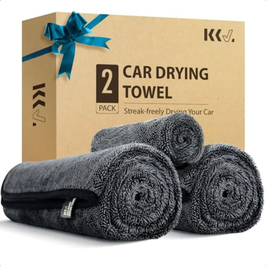 

2Pack Microfiber Towels 35x 24 Extra Large Ultra Absorbent Drying Towel for Cars and Trucks Without Streaks Scratches or Water