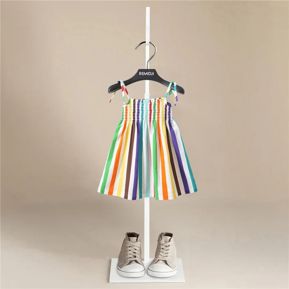 

Children Girls Summer Casual Dress Iridescent Suspender with Cute Clothes for 2-6T Girls Princess Wedding Party Gift Costume