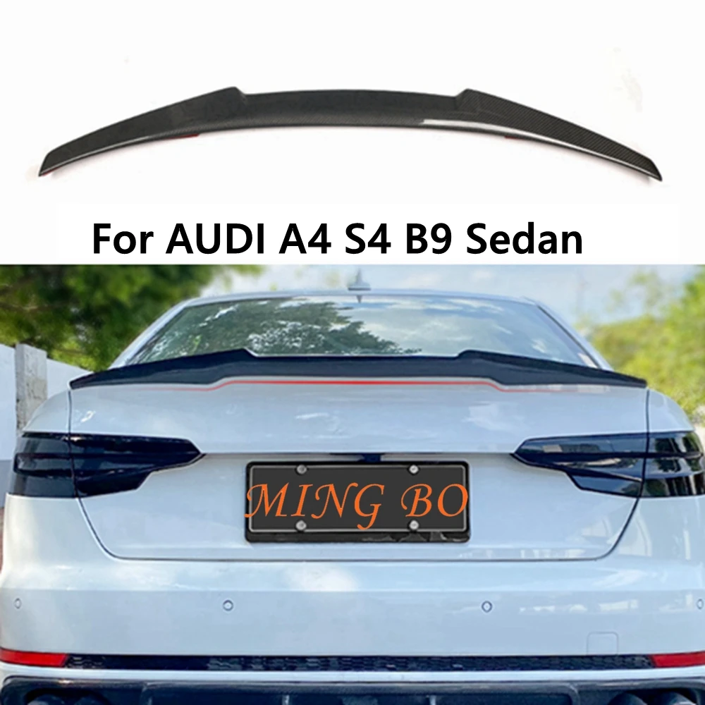 

For AUDI A4 S4 B9 Sedan M4 Style Carbon fiber Rear Spoiler Trunk wing 2017-2019 FRP Forged carbon